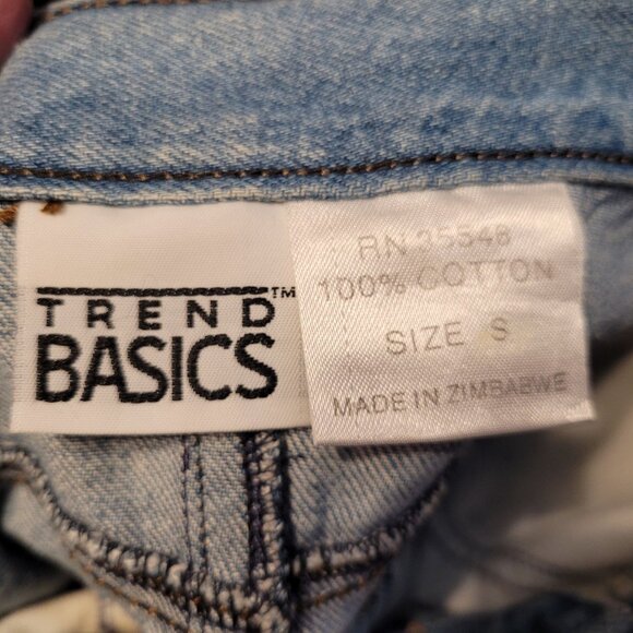 Vintage Denim Skirt Long Below Knee Red Belt Trend Basics Small Cotton - Picture 10 of 10